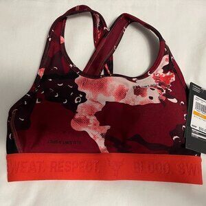 Under armour Project Rock Printed Bra Womens Small Gym Training Red